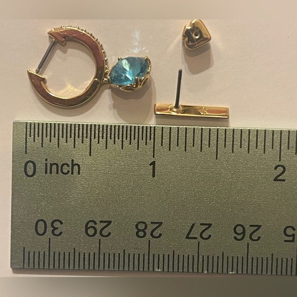 Kate spade mismatched earrings blue stone gold - Picture 8 of 10